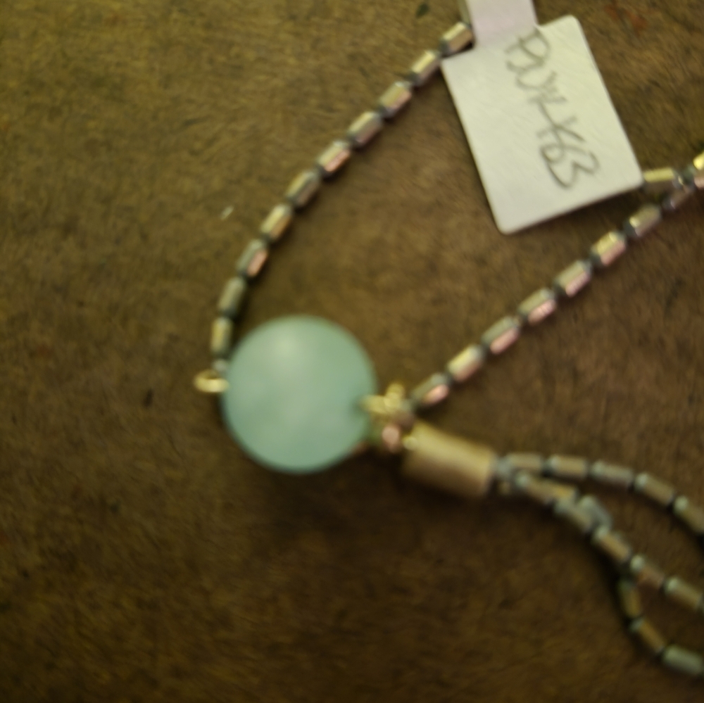 New Plunder Elegant Beaded Necklace with Aqua and Gold Accents